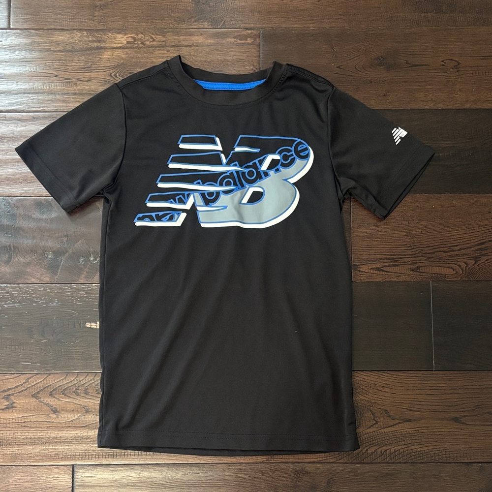 New Balance Black Shirt with Blue Detail